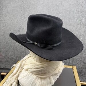 Bailey Hazer XXXXX 5X Beaver Felt Cowboy Hat Black Size 7 Cattleman Crown